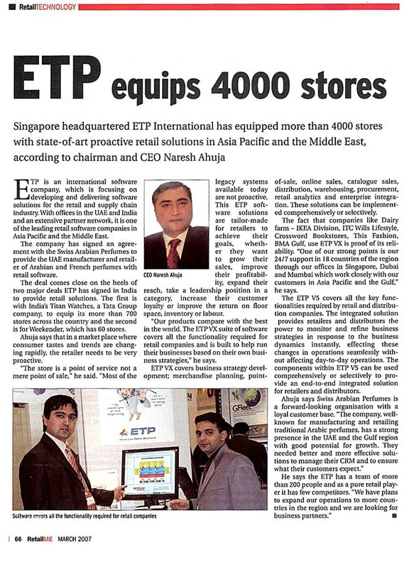 ETP equips 4000 stores
