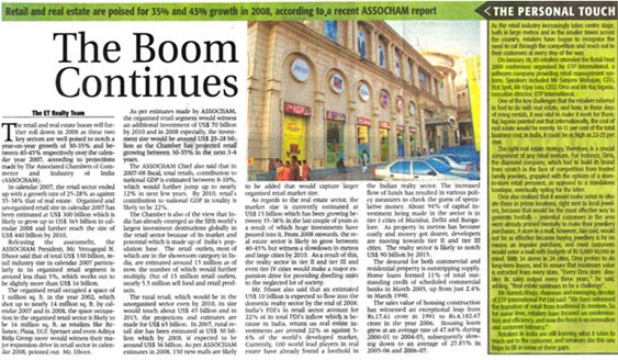 The Economic Times - Realty reports on Retail NEXT India