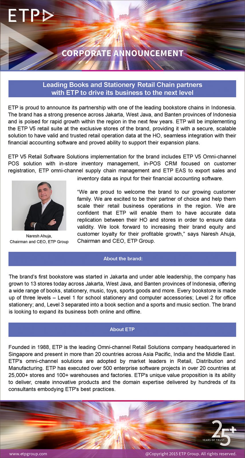 Leading Books and Stationery Retail Chain partners with ETP to drive its business to the next level