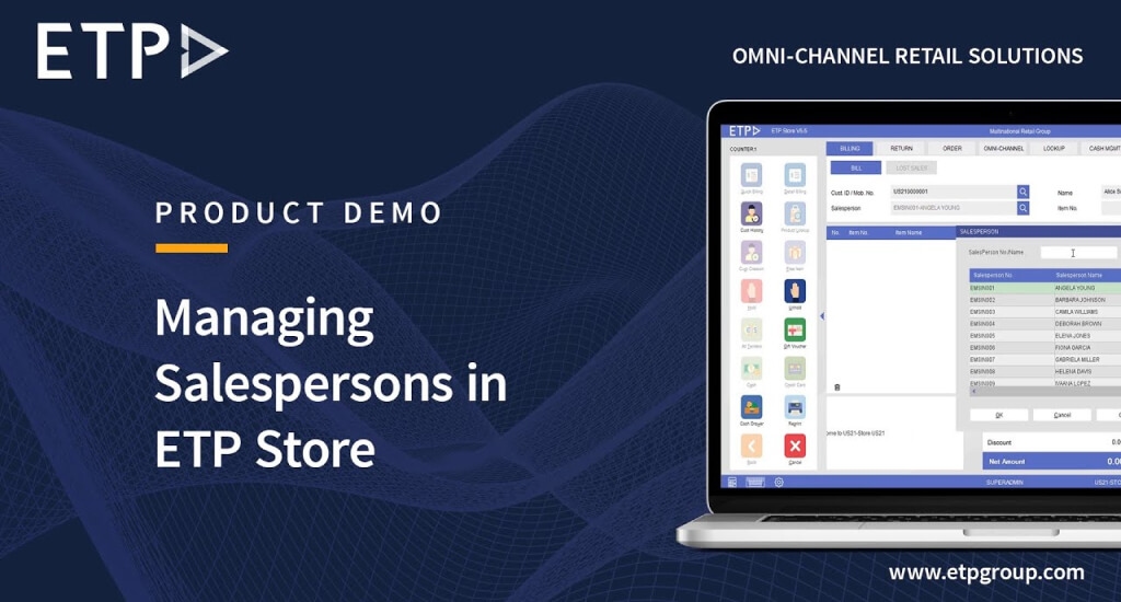 ETP V5 Omnichannel POS | How to Manage Salespersons in ETP Store Front