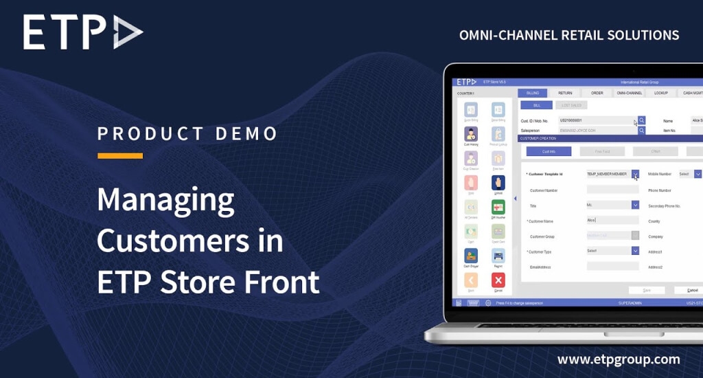 ETP V5 Omnichannel POS | How to Manage Customers in ETP Store Front