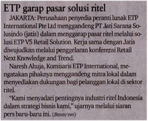Bisnis Indonesia Writes On ETP And PT Jatis Partnership
