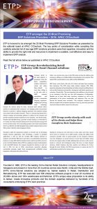 ETP Amongst The 25 Most Promising ERP Solutions Providers â€“ 2016 APAC CIOoutlook