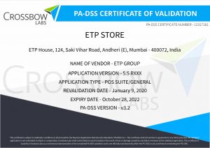 PCI PA DSS Certificate