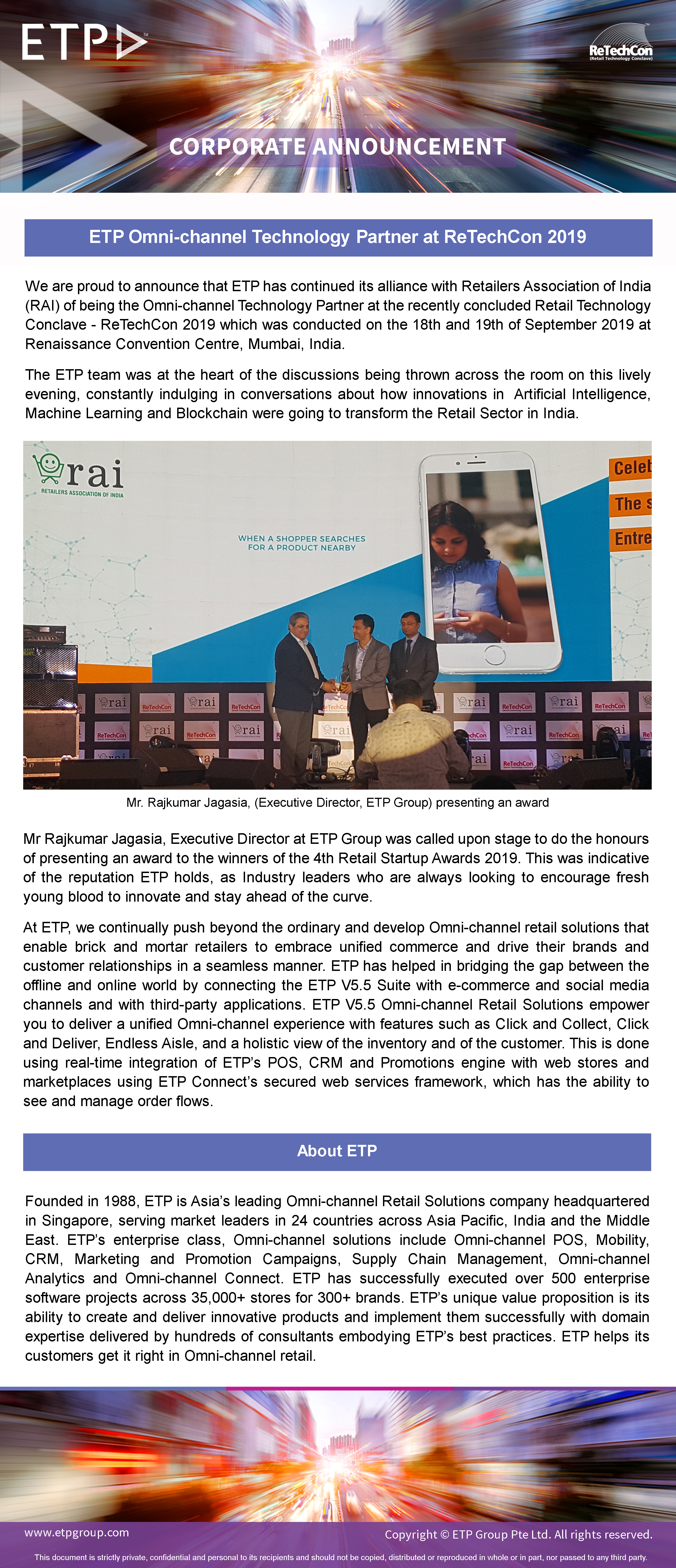 ETP Omni-channel Technology Partner at ReTechCon 2019