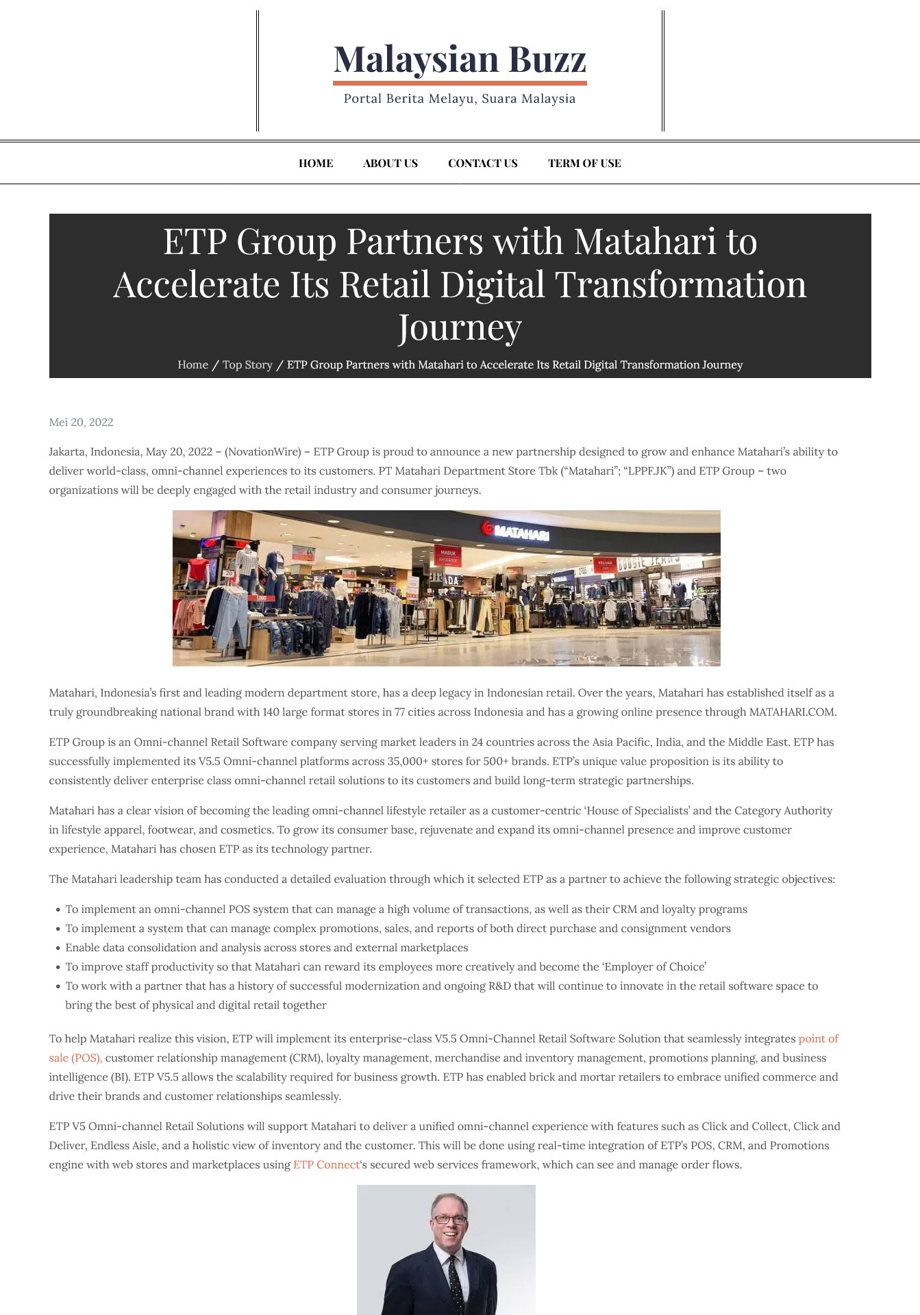 Malaysian Buzz: ETP Group Partners with Matahari to Accelerate Its Retail Digital Transformation Journey